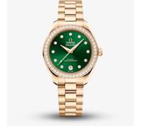 OMEGA Ladies Seamaster Aqua Terra 150m 18ct Gold Green Dial Watch 220.55.30.20.60.001
