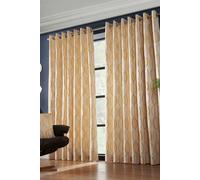 Omega Lined Eyelet Ring Top Curtains Alan Symonds Yellow 168cm width x 183cm drop