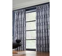 Omega Lined Taped Pencil Pleat Curtains Alan Symonds Navy 229cm width x 229cm drop