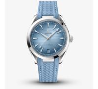 OMEGA Mens Seamaster Aqua Terra Blue Rubber Strap Watch 220.12.41.21.03.008