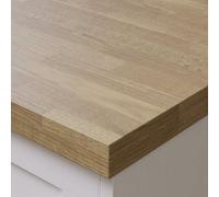 Omega Modern Natural Blocked Oak Square Edge Laminate Kitchen Breakfast Bar - 4100 X 900mm X 38mm