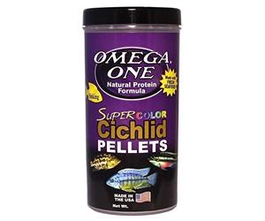 Omega One Super Color Sinking Cichlid Pellets, 4mm Large Pellets, 20 oz