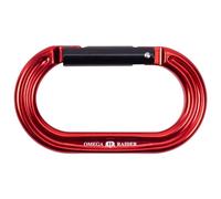 Omega Pacific Raider Aluminum Carabiner with Key Lock Straight Gate Arborist Outdoor Adventurer and Rescue Gear Red