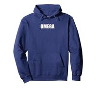Omega Pullover Hoodie, Adult Unisex, Navy, S