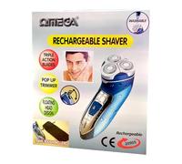 Omega Mens Cordless Rechargeable Rotary Shaver Razor 3 Floating Head 20905 NEW