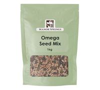 Omega Seed Mix 1kg by Manor Springs | 4-Seed Blend: Pumpkin, Sunflower, Sesame & Flax | Non-GMO, Vegan