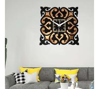 Omega trade Wooden Wall Clock for Home Stylish Big Size Silent Decorative Designer Wall Clocks for Home Living Room Bedroom Office Hall Dining Room (15x15 inch SQW1)