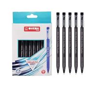 OMEGA Triad-TC Ballpoint Pens, BLACK, Fine Point (0.7 mm), Pack of 10, Smooth Ball Pens, Triangular Inbuilt Grip, School Office Home Everyday Use Pens