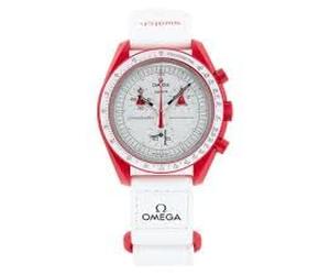Omega x Swatch Moon Swatch Mission to Mars Speedmaster Red & White - New, White & Red, White & Red, Modern, White & Red, Modern, white and red, Modern