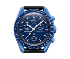 Omega x Swatch Moon Swatch Mission to Uranus Speedmaster Blue - New, Blue, strap