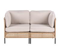 Beliani Garden Sofa 2 Seater Omegana Pe Rattan Light Beige