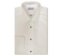 OmegaTux Men's Ivory Microfiber Tuxedo Dress Shirt "Laydown Collar", Non pleat