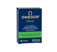 OMEGOR Mind Omega 3 and Bacopa Monnieri - Memory and Focus Supplement for Kids and Senior with Borage Oil, Zinc and Vitamin B (30 Capsules)