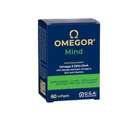 OMEGOR Mind Omega 3 and Bacopa Monnieri - Memory and Focus Supplement for Kids and Senior with Borage Oil, Zinc and Vitamin B (60 Capsules)