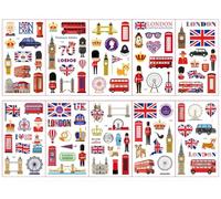 OMEIU 10 Sheets Kids London Temporary Tattoos Sticker Waterproof Superhero Stickers Fake tattoo Party Bag Fillers (10 Sheets London Tattoo Stickers)
