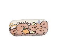 OMEIU Lovely cat Cartoon Hard Shell Eyeglasses Cases Girl Protective Case Storage Box for Teen PU leather eyegalss case (Capybara)