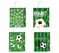 OMEIU Store 18 Pieces Princess Pink Kraft Paper for Girls Gifts Party FavorGoodie Bags Treat With Handle for Christmas,Birthday,and Celebrations Supplies (Football)