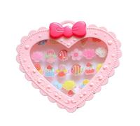 OMEIU Store 20Pcs Adjustable Princess pink Jewelry Girl Kids elsa Cartoon Plastic Rings Gift Set with Heart Shape Box (Sea 20pcs)