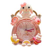 OMEIU Store Capybara Panda Alarm Clocks Non-Ticking Kids Silent Bedside Alarm Clock, Loud Double Bell Clock With Backlight,Suitable For School Gift (Rabbit)
