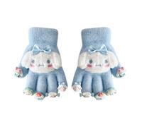 OMEIU Store Full Finger Gloves Dinosaur Cat Capybara Winter Knit Warm Mittens Soft Lined Fleece Thermal Outdoor Stretchy Gloves for Kids boys girls (Cinnia With A Doll, One Size)