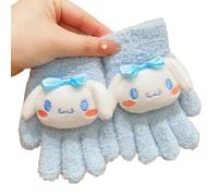 OMEIU Store Full Finger Gloves Dinosaur Cat Capybara Winter Knit Warm Mittens Soft Lined Fleece Thermal Outdoor Stretchy Gloves for Kids boys girls (3D CinniA, One Size)