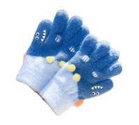 OMEIU Store Full Finger Gloves Dinosaur Cat Capybara Winter Knit Warm Mittens Soft Lined Fleece Thermal Outdoor Stretchy Gloves for Kids boys girls (Dinosaur, One Size)