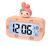 OMEIU Store LED Digital Children Alarm Clock With Night Light - Light Alarm Clock for Girls Boys Teenagers School Back To School Gifts Dual Alarms Snooze Modes Temperature Dates display (Pink)