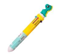 OMEIU Store Multicolor teddy bear Pens 0.5mm 10-in-1 Retractable Ballpoint Pens 10 Colors Transparent Barrel Ballpoint Pen for Office Supplies school (Dinosaur)