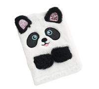 OMEIU Store Unicorn Plush Notebook - Pom pom Journal Diary for Girls Kids Gift Embroidery Fuzzy A5 Secret Lined Notebook School Office Writing Drawing Notepad (Panda)