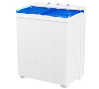 Omelaza Portable Washing Machine, Twin Tub 28 Lbs Capacity Laundry, Mini Compact Washer and Spin Dryer Combo with Spin Cycle for Home, RVs, Apartment, Blue