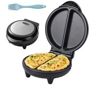 Omelette Maker Electric, Dual Zone Electric Omelette Maker, Deep-Fill Plates, One-Touch Lid, Compact Breakfast Maker for 2 Omelettes