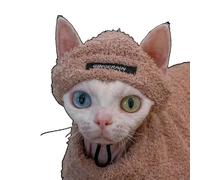 OMEM 6 Colors Cat Hat and Tank Top Set, Soft Breathable Spandex Cat Clothes for Small to Large Cats, Cute Outdoor Outfit for Photos Travel Walks XS to XXXL (Light Yellow,XL-)