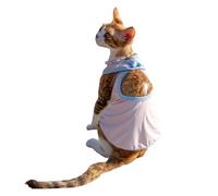 OMEM Cooling Cat Tank Top for Sphynx Devon Rex, Pastel Color Block with Star Back Cutout, Breathable Summer Outfit for Hairless Cats, UV Protection, S to XXXL (pink,XL+)