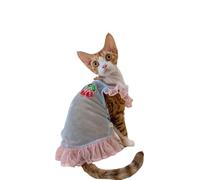 OMEM Mesh Cat Tank Top Set with Removable Bralette for Sphynx Devon Rex, Cooling Breathable Summer Outfit for Hairless Cats, UV Protection Beach Wear, S to XXXL (pink,M-)