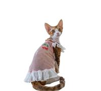 OMEM Mesh Cat Tank Top Set with Removable Bralette for Sphynx Devon Rex, Cooling Breathable Summer Outfit for Hairless Cats, UV Protection Beach Wear, S to XXXL (pink,XXXL+)