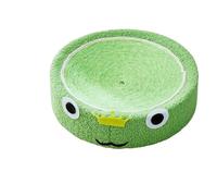 OMEM Pet Cat Scratching Board with Round Sisal Material Bed, Four-Season Universal Claw Grinding Toy for Cats (Frog)