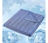 OMERAI Cooling Blanket,150X200CM for Night Sweats,Cool Blanket for Sleeping Arc-Chill Q-Max > 0.5,Double-sided Keep Cool Summer Blankets Breathable Cold Blanket Lightweight Cooling Blankets Blue