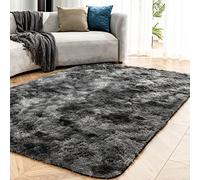 OMERAI Dark Grey Rugs Living Room Rug Tie Dye Anti Slip Carpet Fluffy Faux Fur Rugs Velvet Thick Rug Plush Shaggy Area Rugs Modern Floor Mat for Bedroom Home Decor 150 * 240cm