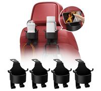 OMerima Pack of 4 Multifunctional Hook for Car Seat Back, 3 in 1 Water Cup Hook on Back Seat - Mobile Phone Holder, Bottle Bag, Headrest Accessories