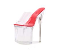 Omeslike 20CM/7.87IN Women Sexy High Heels Stiletto Waterproof Platform Sandals Wedding Party High Heels Shoes Pole Dancer Stripper Beach Sandals Sizes 35-43,Red,43