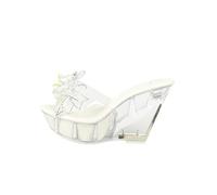 Omeslike Clear Wedge Sandals for Women - 4.3 Inch Platform High Heel for Vacation Party Wedding Casual Outdoor Wear,White,2 UK