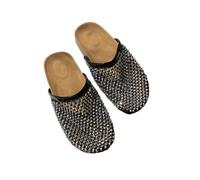 Omeslike Women's Flat Sandals - Summer Casual Formal Shoes for Beach Weddings, Parties - Breathable Fisherman Slides,Black,6 UK