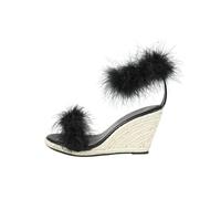 Omeslike Women's Platform Wedge Sandals - 3.35 Inch Heel - Wedding Party Shoes for Vacation, Casual Wear & Walking,Black,8 UK