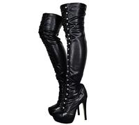 Omeslike Women's Versatile Fall Winter Chic Over-the-Knee Boots - For Party, Date Night & Gala Occasions,Black,44