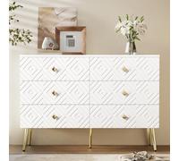 ometric Kitchen Sideboard with Diamond Knobs 6 Der Sto Unit Metal Legs 120x40x80 cm White Modern Design for Home nizat and Decor