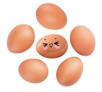 Omevett 6pcs Fake Chicken Eggs Wooden Eggs for Crafts Arts Imitation Dummy Eggs Artificial Poultry Hens Eggs Nest Eggs Helps Encourage Laying or Prevent Eating Eggs or Home Decorations