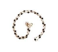OMEVU Bohemian Crystal Glasses Chain Women Heart Pearl Beaded Mask Hanging Rope Eyeglass Accessories Mask Chain Sunglasses Rope Chain