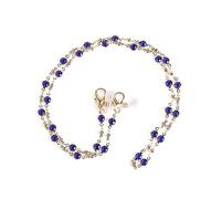 OMEVU Bohemian Crystal Glasses Chain Women Heart Pearl Beaded Mask Hanging Rope Eyeglass Accessories Mask Chain Sunglasses Rope Chain