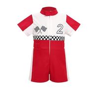 OMEWEE Baby Girl Boy Race Driver Bodysuit Short Sleeve 1st 2nd Birthday Outfits Kids Boys Checkered Racer Romper Cake Smash Zipper Jumpsuit Photo Shoot Red-two 18-24 Months