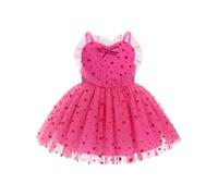 OMEWEE Baby Girl Valentine's Dress Heart/Butterfly/Polka Dot First Birthday Outfit Valentines Day Dress Cake Smash Flower Girl Princess Tutu Dress Party Ball Gown Rose Pink 9-12 Months